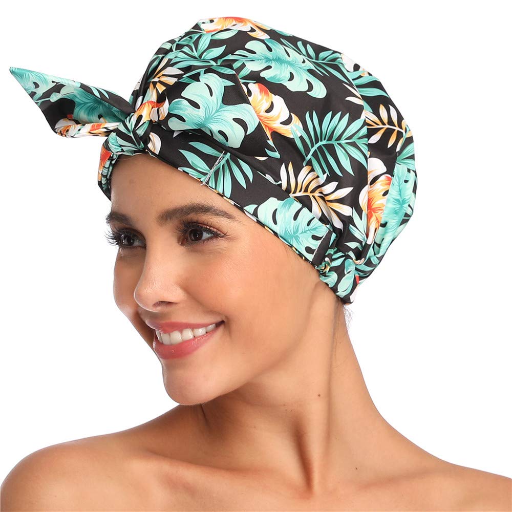 Luxury Eco Shower Cap For Women - Made From Recycled Materials Stylish Sustainable and Cute Guaranteed Reusable Shower Cap