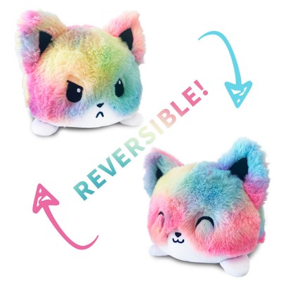 Flip reversible cat kitten plush toy