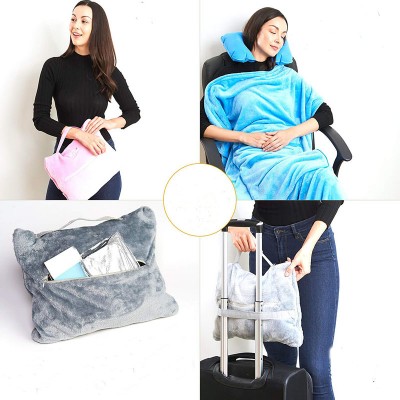 2019 Wholesale High Quality Fold 4 In 1 Travel Blanket