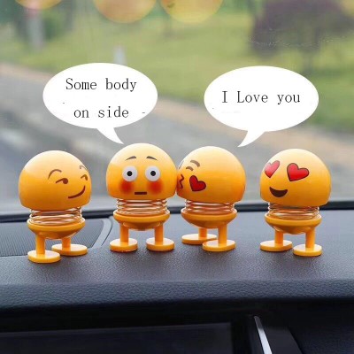 Car Swing Accessories Dashboard Mini Spring Shake His Head Doll Auto Adorn