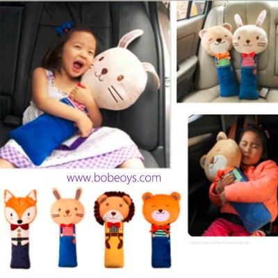 factory direct cartoon soft animal seat belt cover pillow for kids