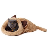 Factory Manufacture High Quality Plush Soft Material Cat Sleeping Bag