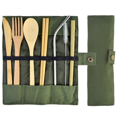 2019 Eco Friendly Reusable Portable Bamboo Travel Cutlery Set