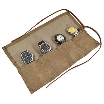 Factory Wholesale Canvas Travel Watch Roll Organizer Holder